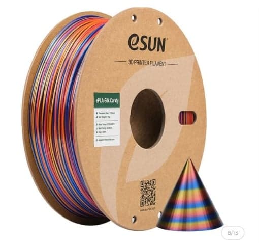 esun PLA tricolor silk candy red gold blue